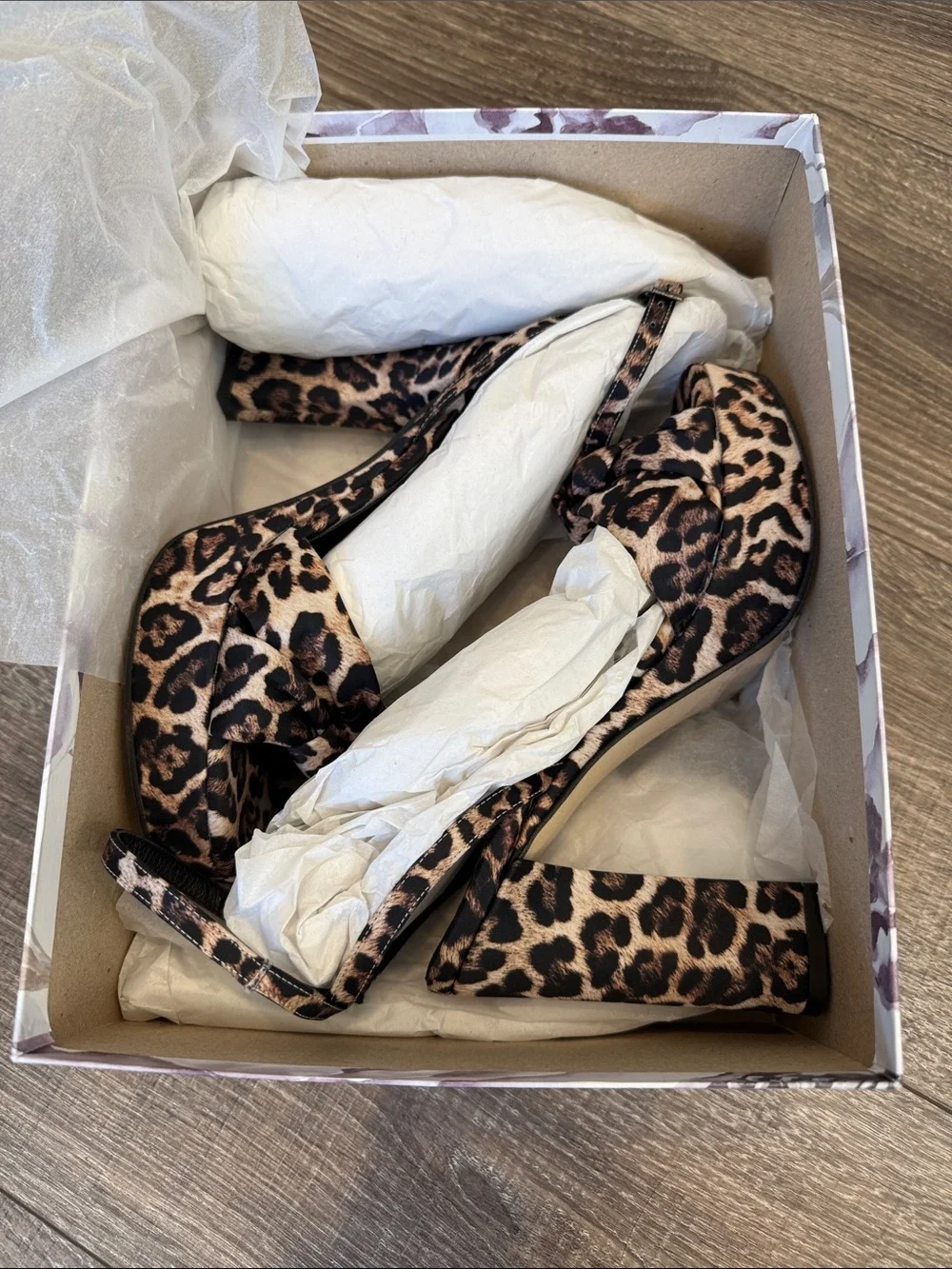 Leopard Print Platform Sandal - Size 7
